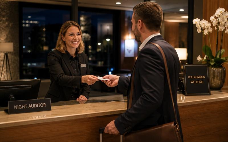 Nachtdienst von Black Rock Security am Empfang einer Einrichtung
