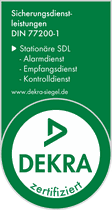 DEKRA-Siegel: zertifizierte Sicherungsdienstleistungen nach DIN 77200-1